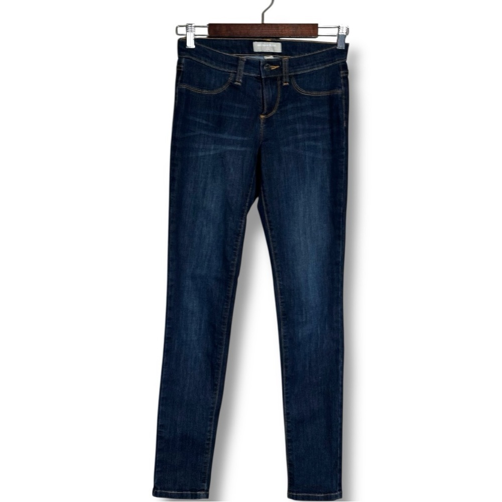 Banana Republic Dark Blue Low Waisted Straight Leg Skinny Jeans - Picture 6 of 12